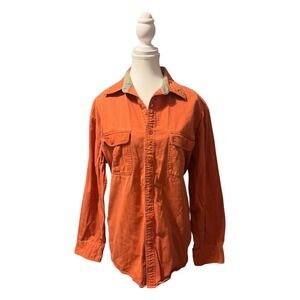 Faded Glory Men's Vintage Orange Button-Up Shirt Size L‎